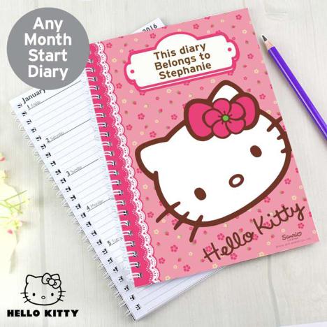 Personalised Hello Kitty Floral A5 Diary Extra Image 2